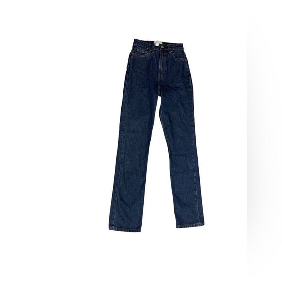 REFORMATION women’s dark wash Seneca Jax High Waist Straight Leg Jeans size 23 - Picture 3 of 9